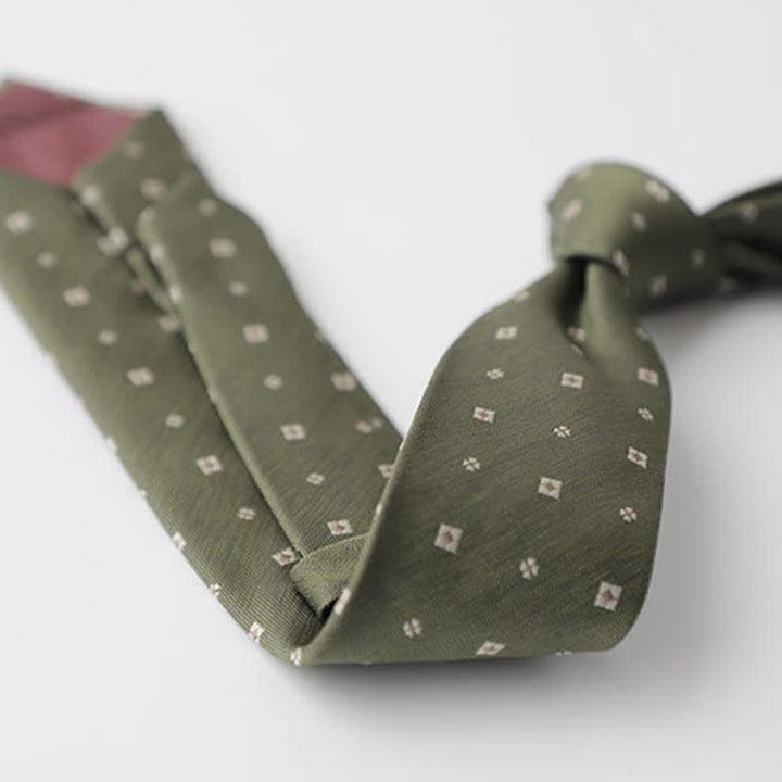 Cravate verte pour homme, motif printemps tranquille