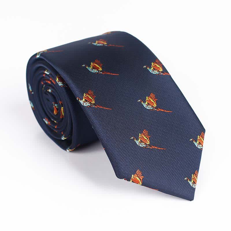 Cravate brodée pour homme avec oiseau volant