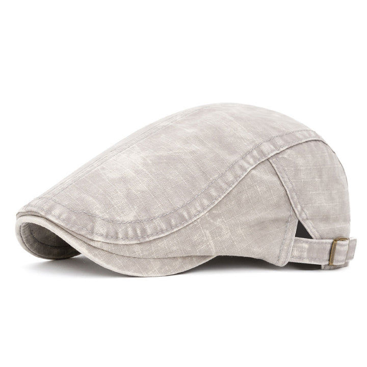 Béret en pur coton délavé de style britannique printemps et été - Gris clair - Réglable (22"-24") - image 14