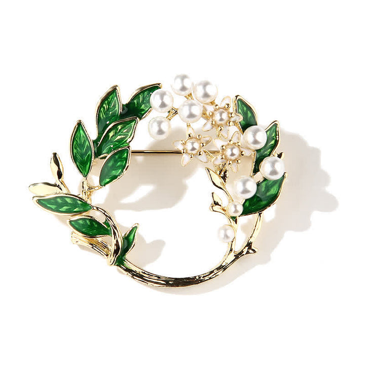 Broche couronne de fleurs de gardénia pour femme