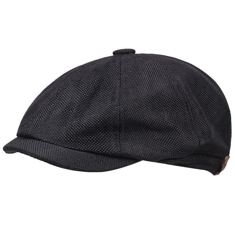 Casquette béret octogonale simple et cool pour vendeur de journaux - Noir - M (22"-22 7/8") - image 1