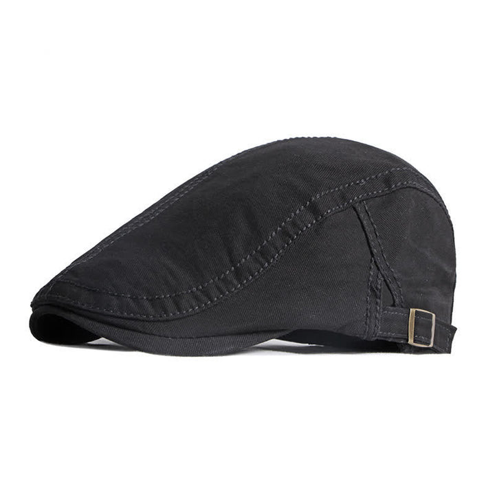 Casquette plate béret en coton de peintre rétro - Noir - Réglable (environ 21 5/8"-23 5/8") - image 10
