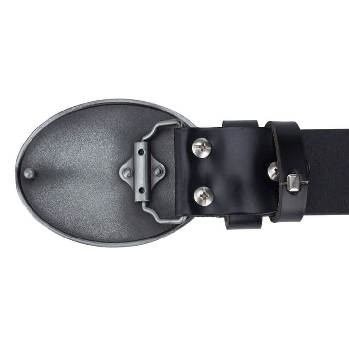 Ceinture en cuir à boucle patriotique pour homme avec ailes déployées et aigle