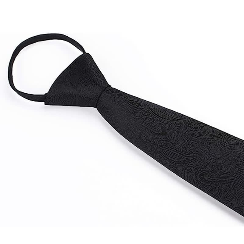 Cravate décontractée à fermeture éclair pour homme avec motif cachemire