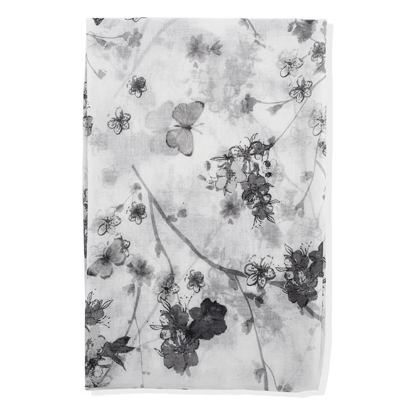 Écharpe longue enveloppante à imprimé floral vibrant et élégant pour femme