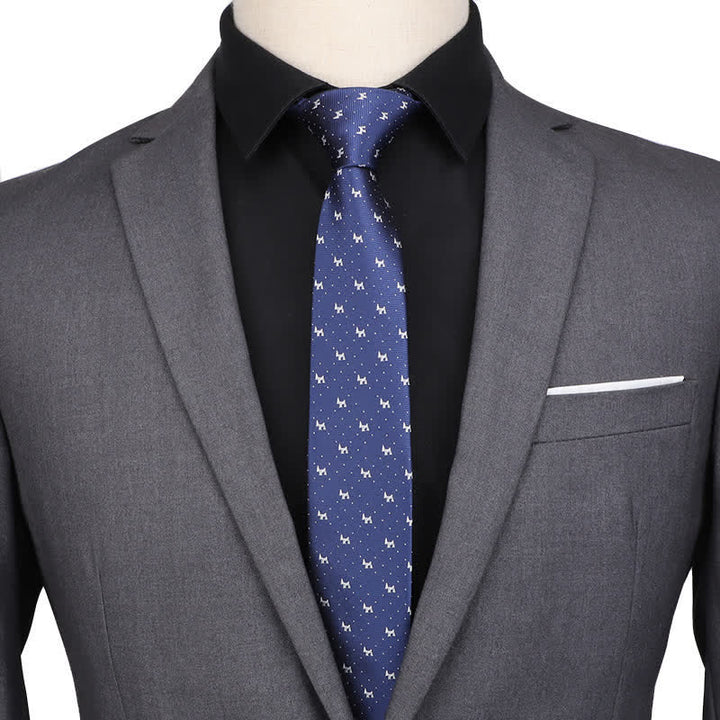 Cravate de soirée bleu marine pour homme avec chiot