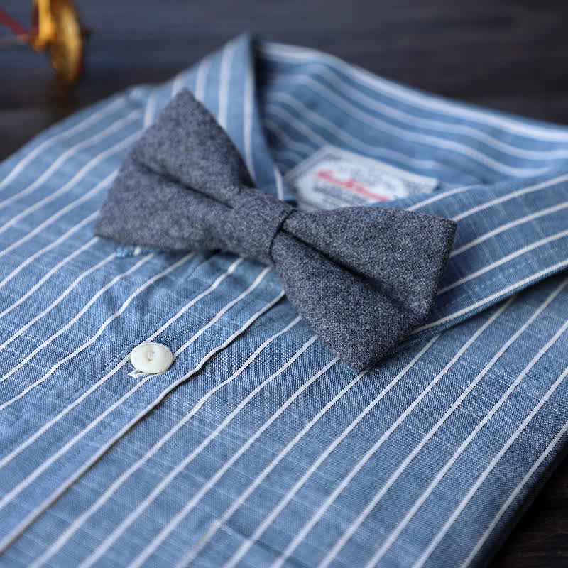 Nœud papillon simple en tweed de laine mélangée pour homme