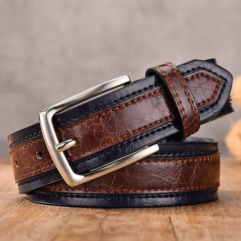 Ceinture décorative en cuir à motif floral rétro pour homme