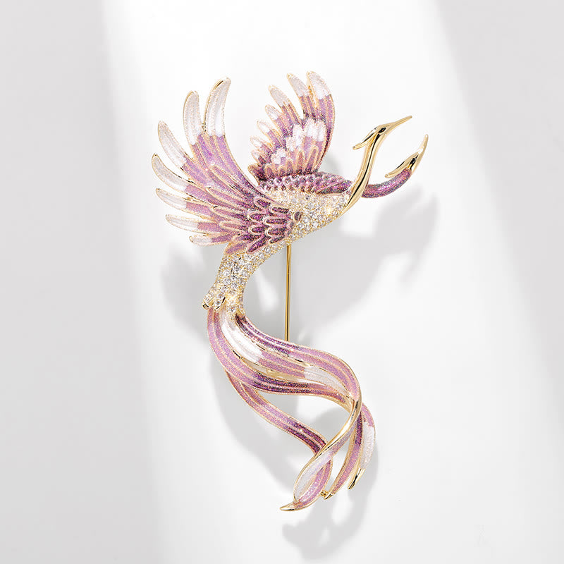 Broche phénix volant à deux têtes pour femme