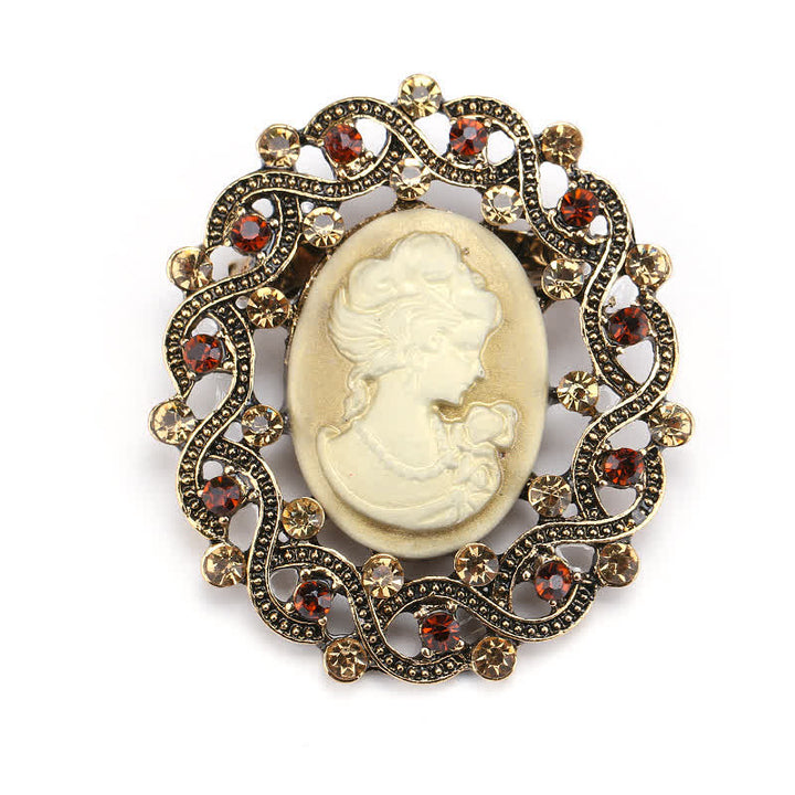 Broche camée rétro Century Queen pour femme