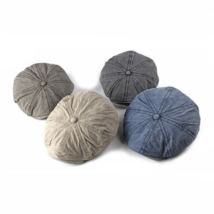 Casquette béret décontractée en coton vieilli délavé