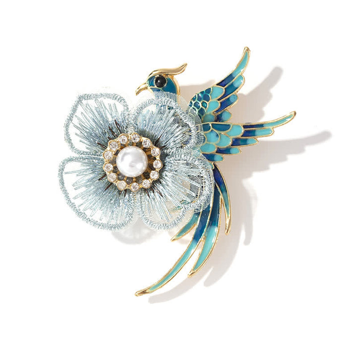 Broche Oiseau Phénix Brodée Femme