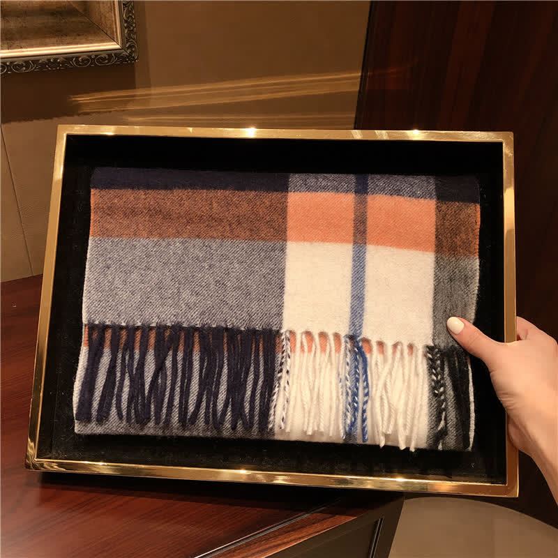 Écharpe unisexe Lamb Edinburgh à carreaux, grande et chaude - image 18