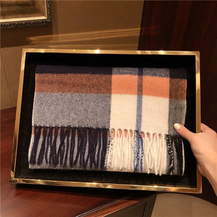 Écharpe unisexe Lamb Edinburgh à carreaux, grande et chaude - image 18