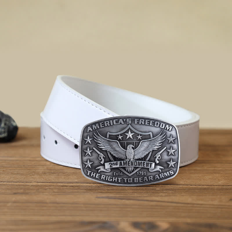 Ceinture en cuir à boucle pour homme avec motif Eagle America's Freedom