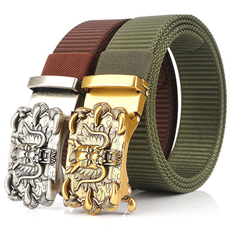 Ceinture décontractée en nylon à motif dragon pour homme