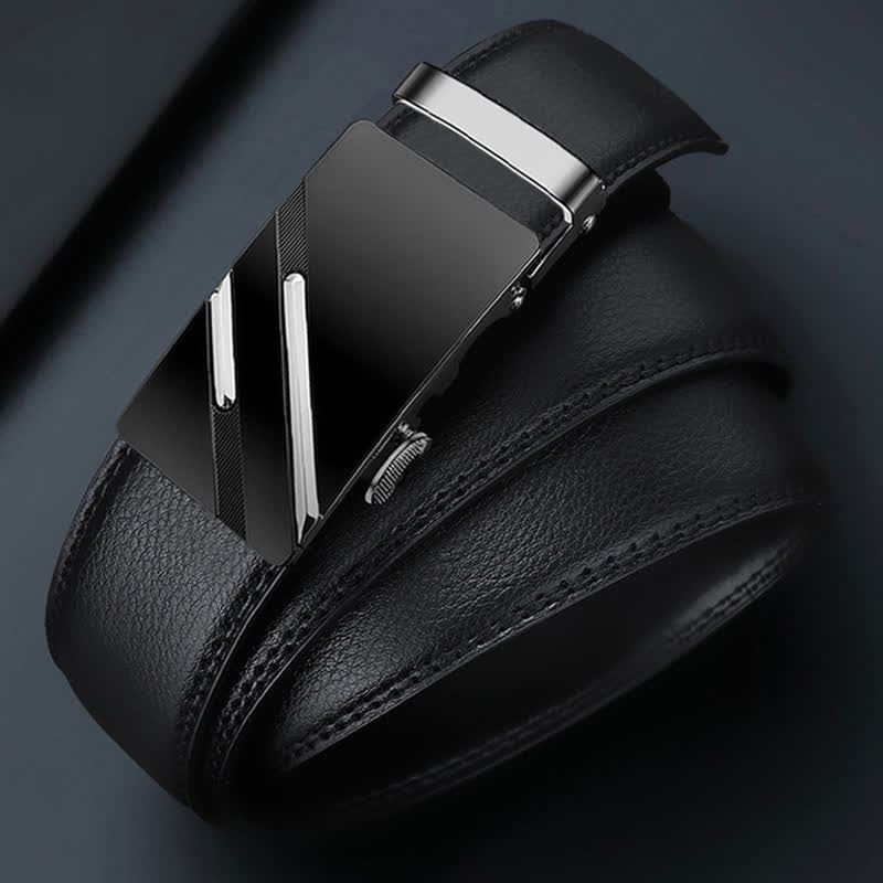 Ceinture en cuir à boucle automatique de luxe en relief pour homme