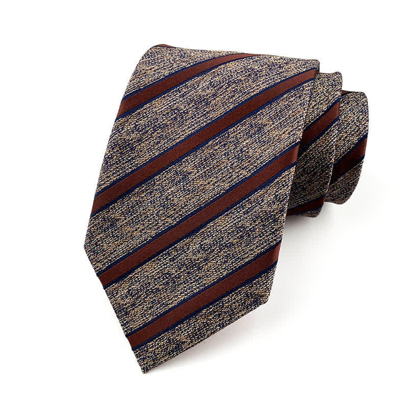 Cravate classique à fines rayures pour homme - Brun - image 6