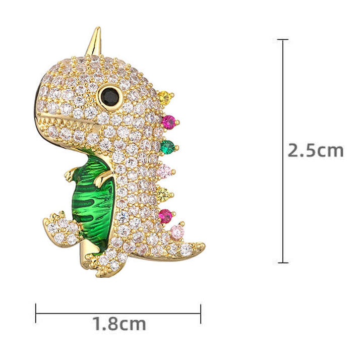Broche de dinosaure scintillante pour femme