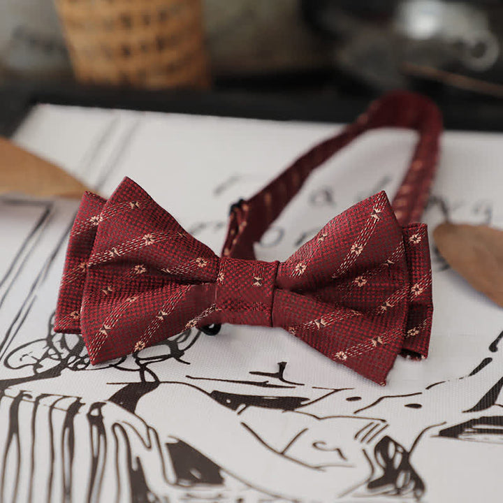 Nœud papillon élégant à pois et rayures pour homme