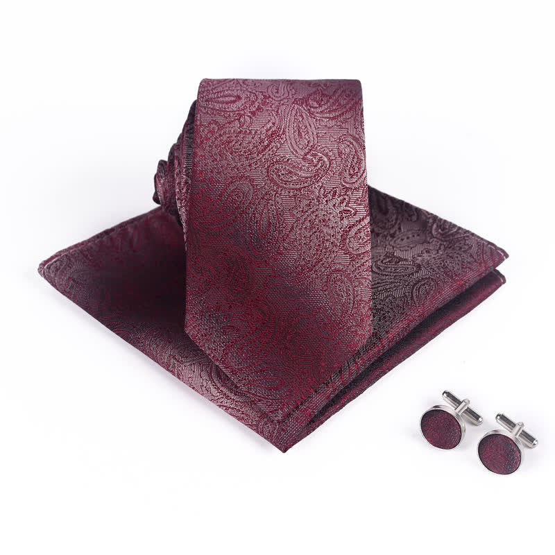 Lot de 3 cravates à motif cachemire dégradé de couleurs pour homme - Bourgogne - image 6