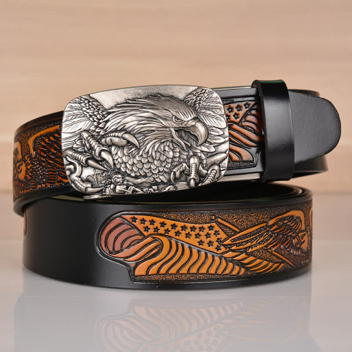 Ceinture en cuir à boucle automatique pour homme Mighty Eagle Sharp Claw