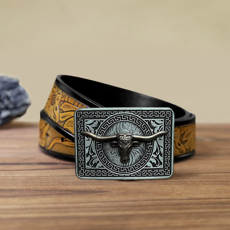 Ceinture en cuir à boucle Weathern DIY pour homme