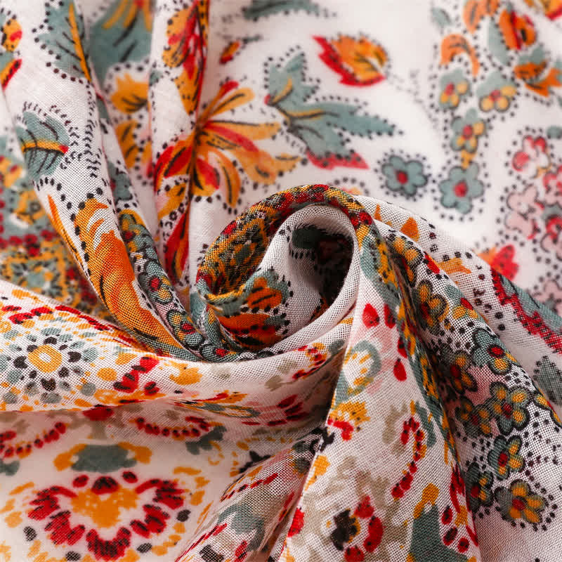 Foulard cape de plage ethnique bohème orange pour femme