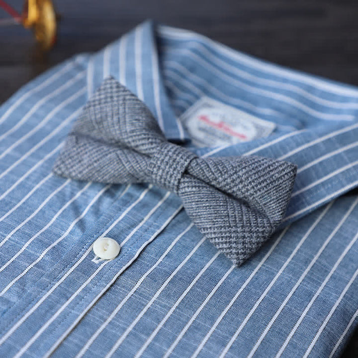 Nœud papillon simple en tweed de laine mélangée pour homme