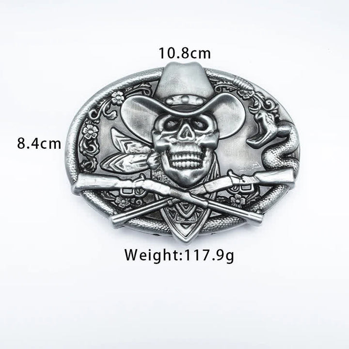 Ceinture en cuir pour homme avec tête de mort et armes croisées