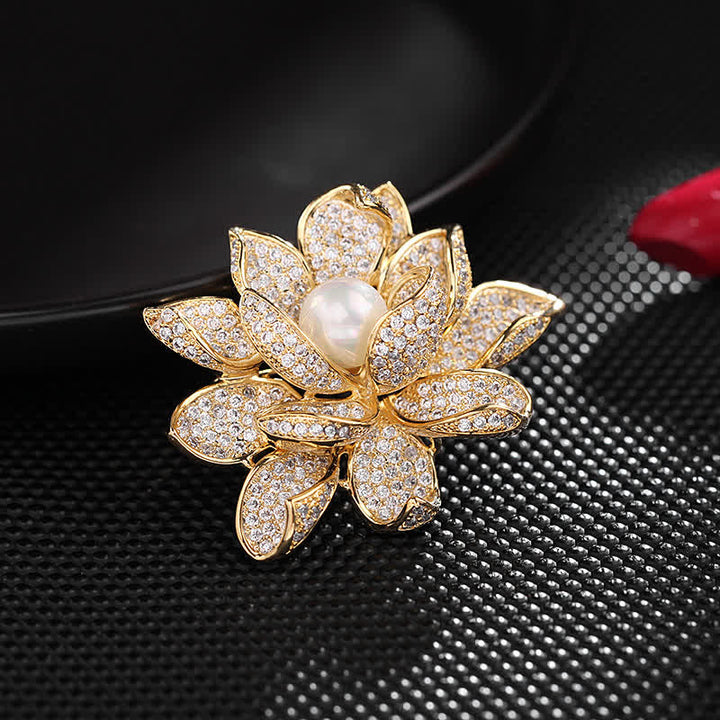 Broche Lotus en Perles Tridimensionnelles pour Femme