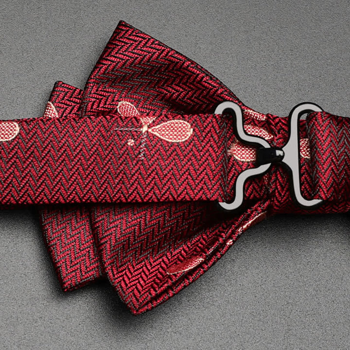 Nœud papillon de luxe pour raquette de tennis bordeaux pour homme