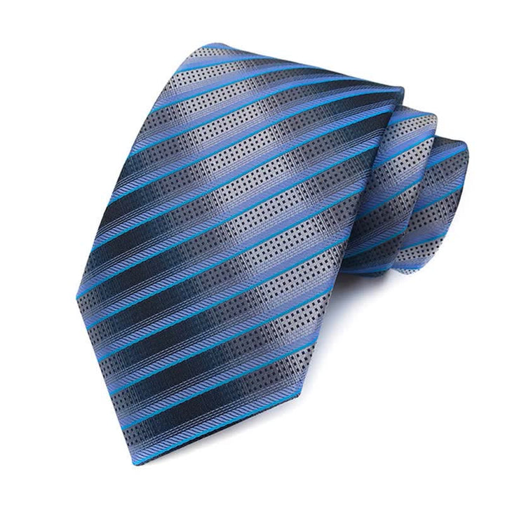 Ensemble de 3 cravates modernes à rayures bleues et grises pour homme
