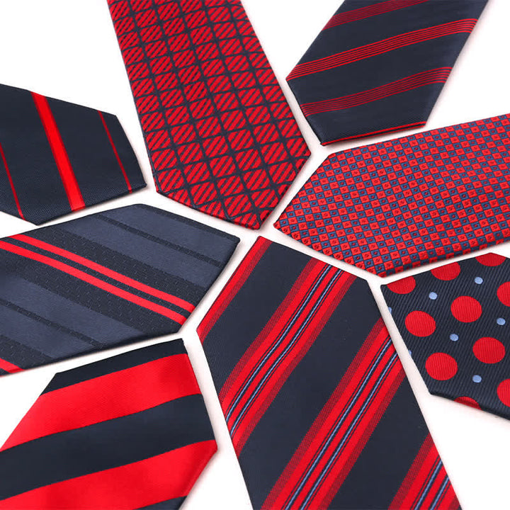 Cravate rayée pour homme de la série énergétique rouge et noire 
