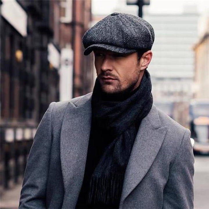 Béret octogonal en tweed d'artiste