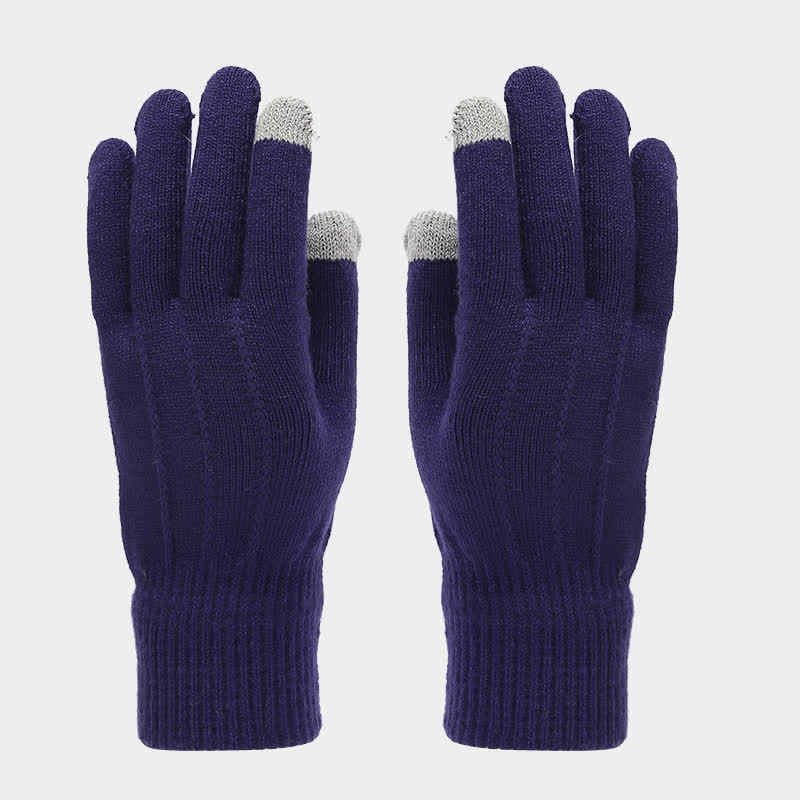 Ensemble de 3 pièces unisexe classique polyvalent avec bonnet, écharpe et gants