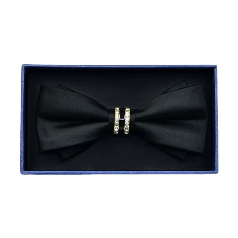 Nœud papillon en métal mat et strass pour homme