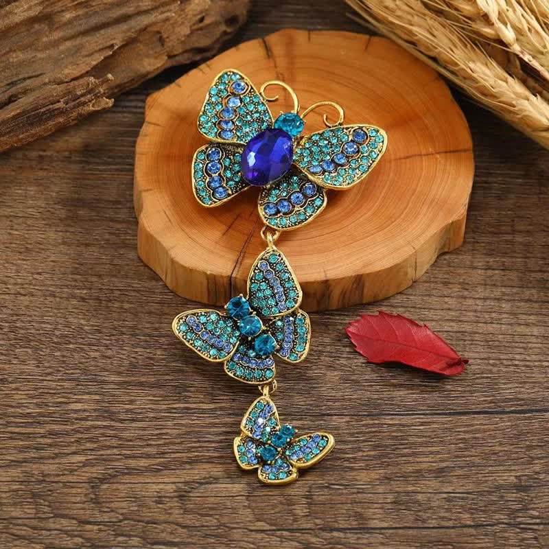 Broche ludique à trois papillons pour femme