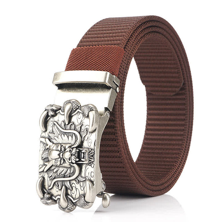 Ceinture décontractée en nylon à motif dragon pour homme