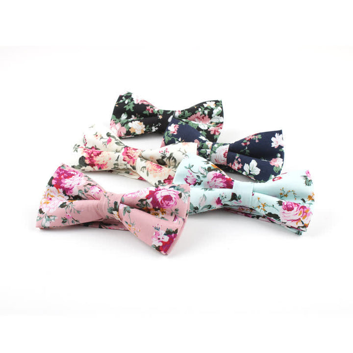 Nœud papillon à fleurs pour homme avec teinture de feuilles de roses