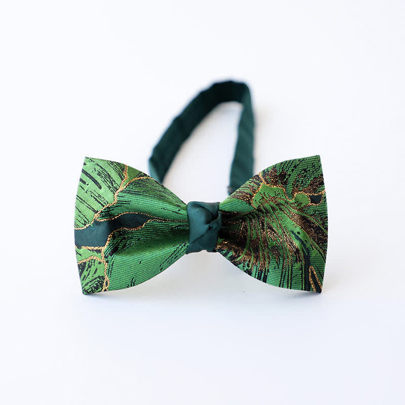 Nœud papillon doré pour homme de la série Green avec motif de carpes koï