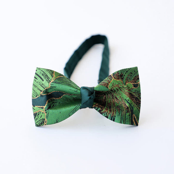 Nœud papillon doré pour homme de la série Green avec motif de carpes koï