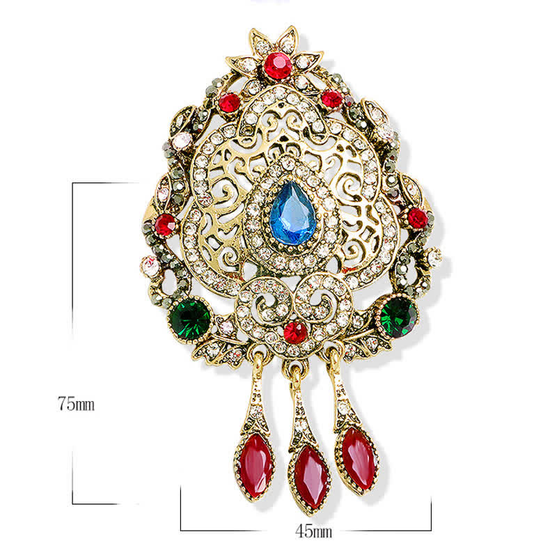Broche goutte d'eau bohème exotique pour femme
