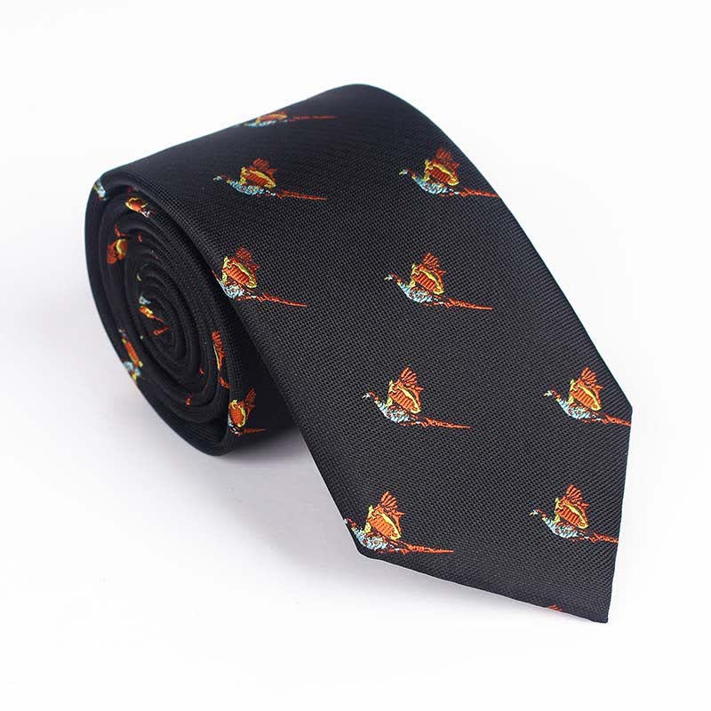 Cravate brodée pour homme avec oiseau volant
