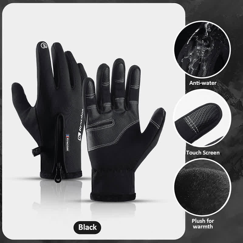 Gants tactiques à fermeture éclair et imperméables pour cyclisme en plein air