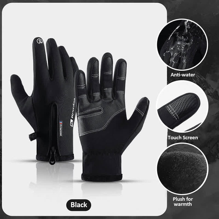 Gants tactiques à fermeture éclair et imperméables pour cyclisme en plein air
