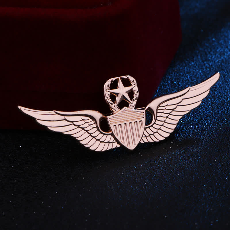 Broche d'insigne d'aile de pilote pour homme
