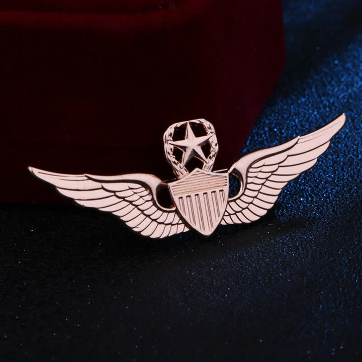 Broche d'insigne d'aile de pilote pour homme