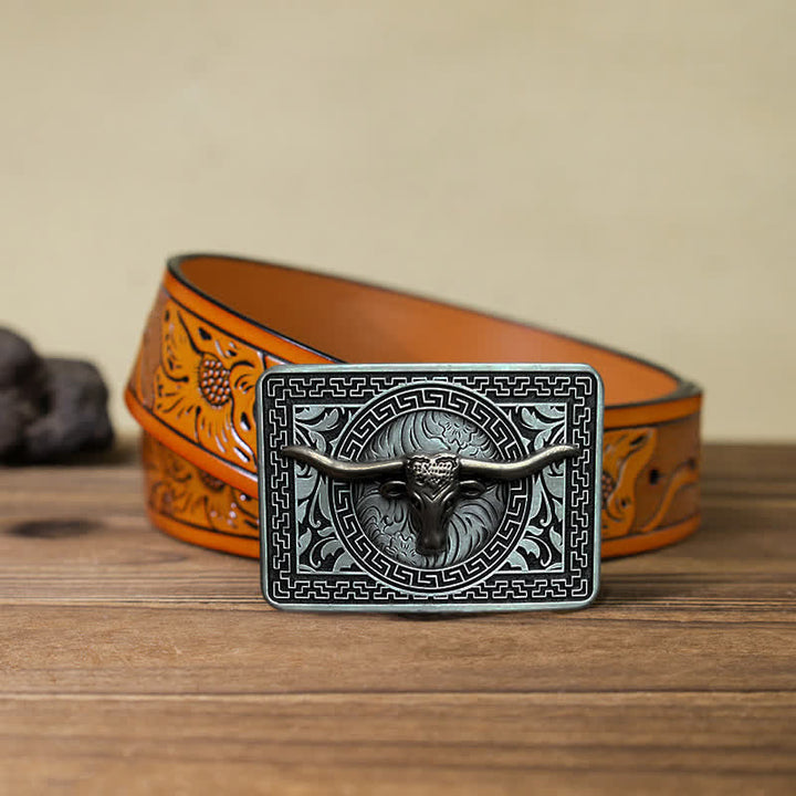 Ceinture en cuir à boucle Weathern DIY pour homme