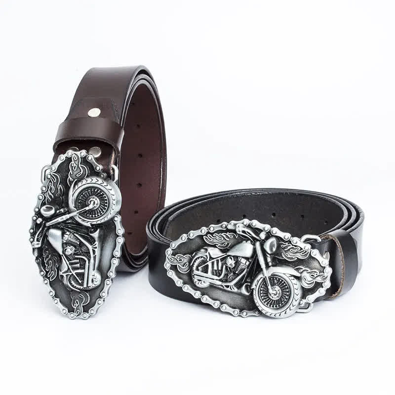 Ceinture en cuir pour moto Punk Locomotive pour homme